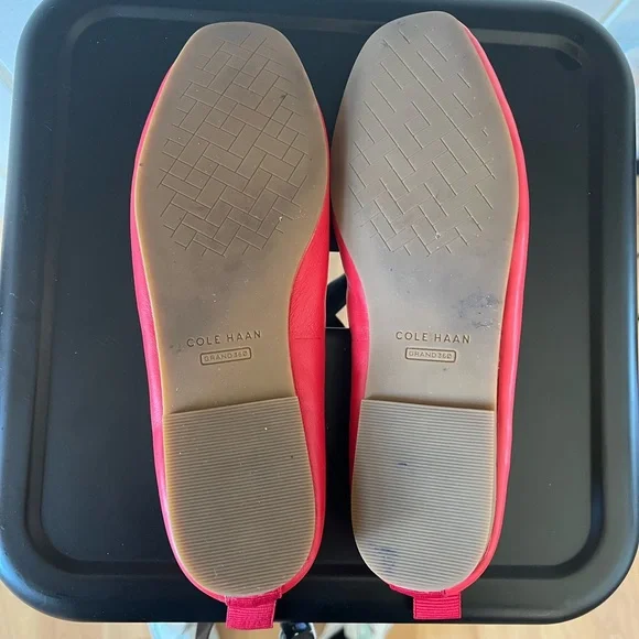 Cole Haan Red Leather Ballet Flats - Picture 4 of 5